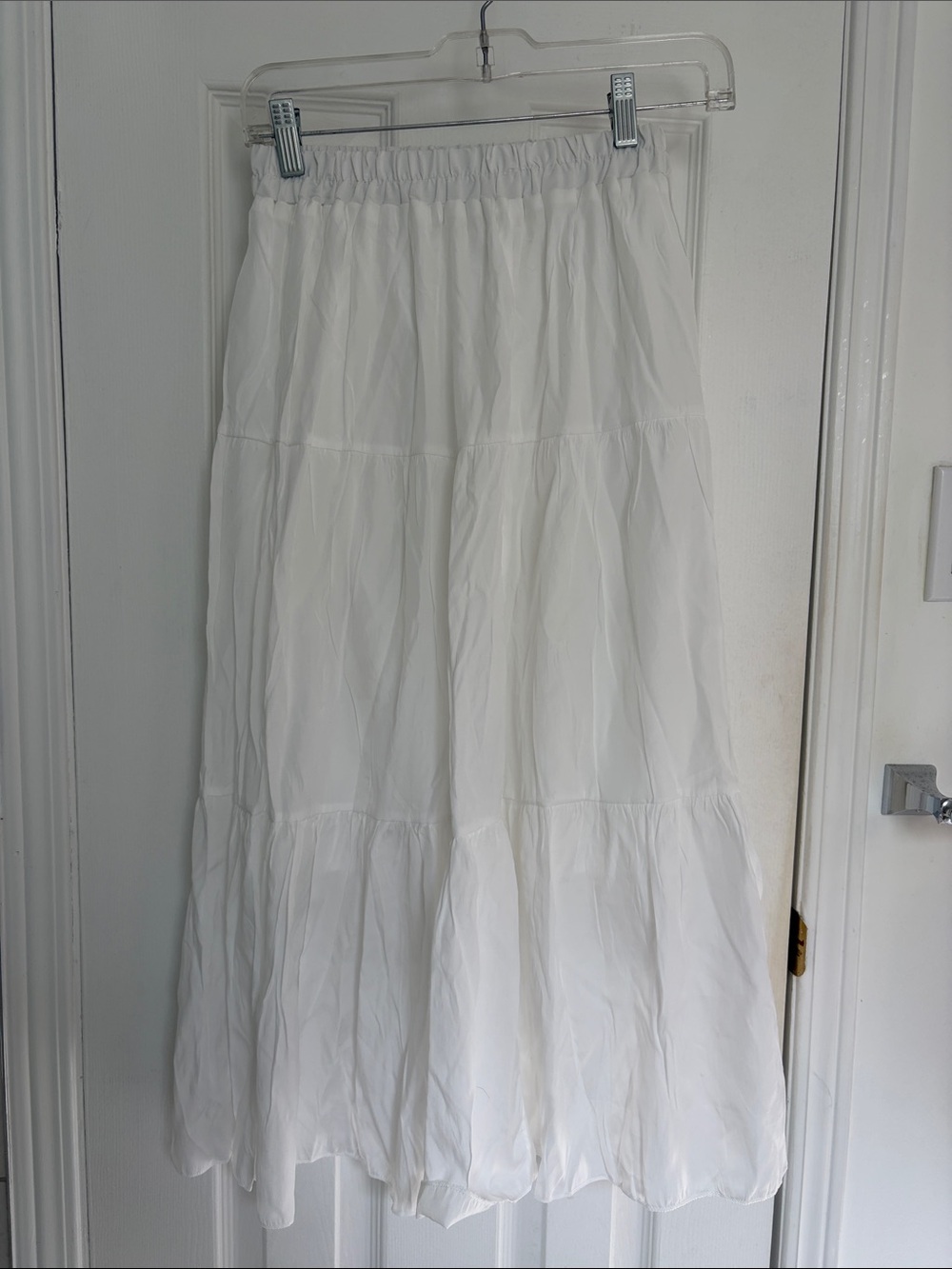 White Tiered Maxi Skirt